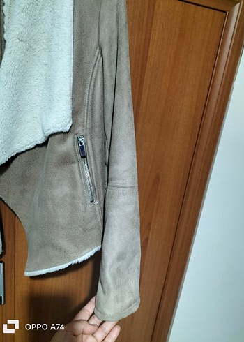 Süet  Kürklü Notched Yaka - Görsel 6