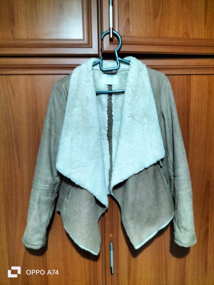 Süet  Kürklü Notched Yaka - Görsel 2