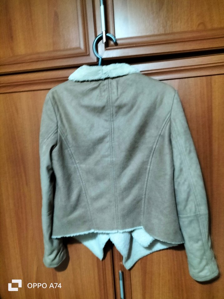 Süet  Kürklü Notched Yaka - Görsel 3