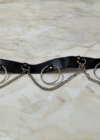 Zincir Detaylı metal halkalı Gotik  Kemer - Görsel 3