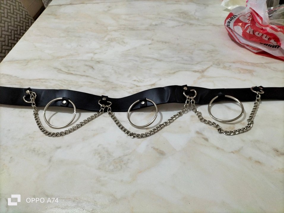 Zincir Detaylı metal halkalı Gotik  Kemer - Görsel 3