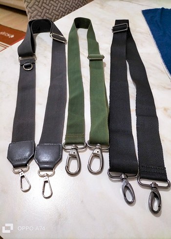 Gri yeşil siyah valiz çanta Askılari - Görsel 2