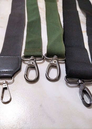 Gri yeşil siyah valiz çanta Askılari - Görsel 7