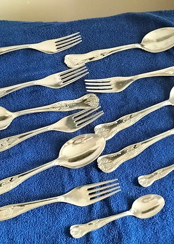 İtalya LBL vitange gümüş kaplama Çatal kaşık  - Görsel 8