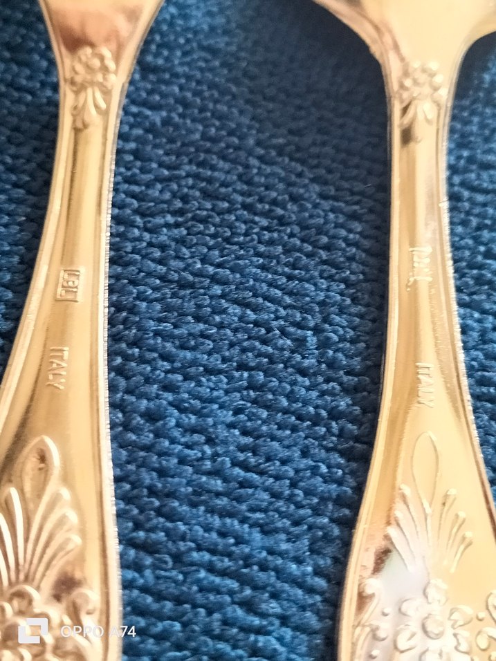 İtalya LBL vitange gümüş kaplama Çatal kaşık  - Görsel 5