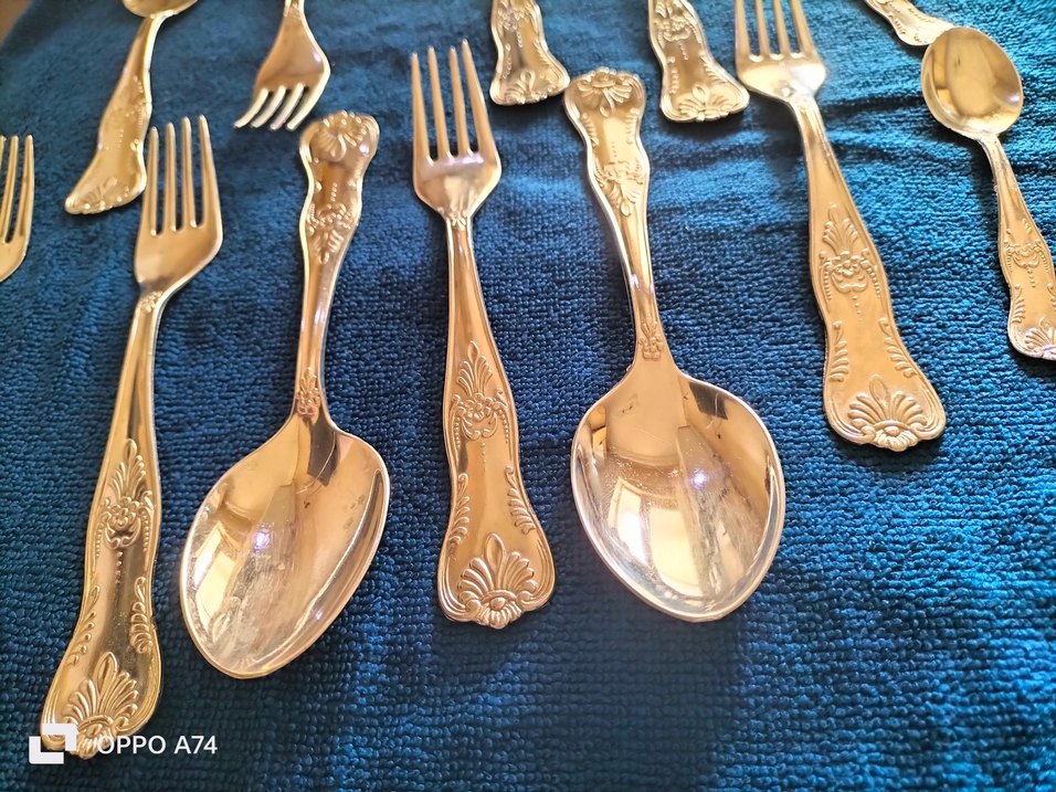 İtalya LBL vitange gümüş kaplama Çatal kaşık  - Görsel 4