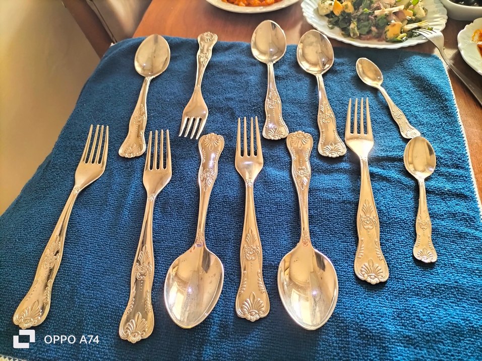 İtalya LBL vitange gümüş kaplama Çatal kaşık  - Görsel 3