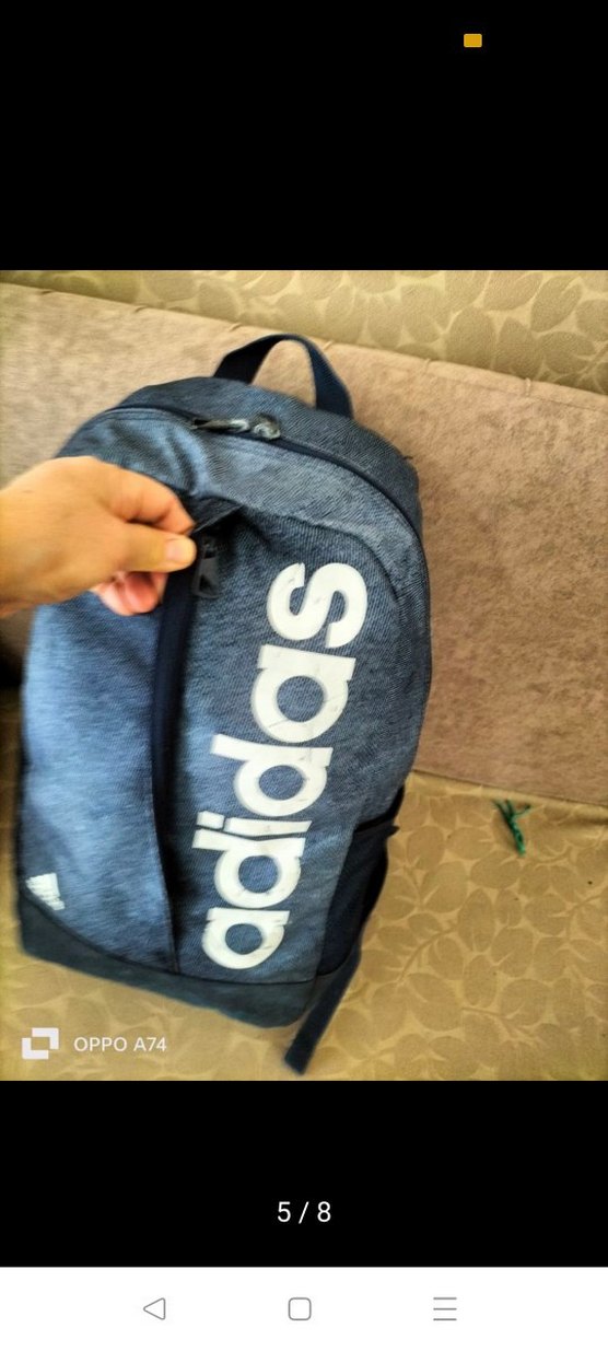 Adidas Baskılı Gri-Mavi Sırt Çantası - Görsel 3