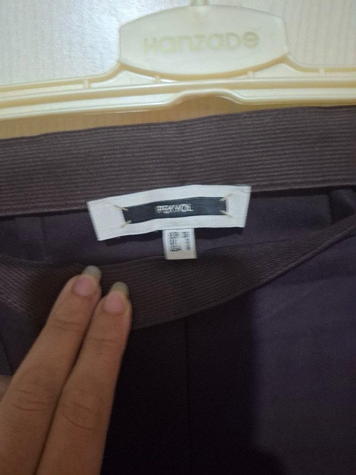 bordo Kumaş Kadın Pantolon - Görsel 3