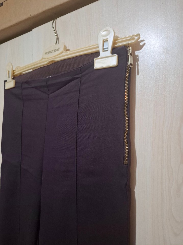 bordo Kumaş Kadın Pantolon - Görsel 2