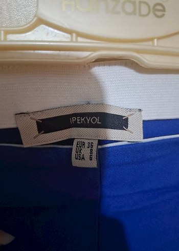 Kadın Mavi Midi Kumaş Pantolon - Görsel 3