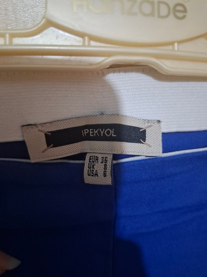 Kadın Mavi Midi Kumaş Pantolon - Görsel 3