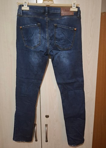 34 Beden mavi Renk Kadın Mavi Regular Fit Denim Jean