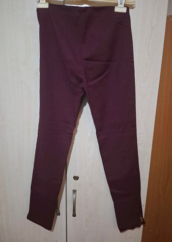 Bordo Kadın Kumaş Pantolon Midi Boy - Görsel 4