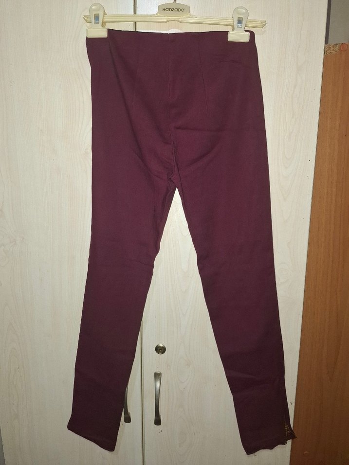 Bordo Kadın Kumaş Pantolon Midi Boy - Görsel 5