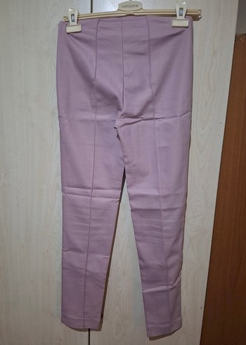 Mor Midi Kumaş Kadın Pantolon - Görsel 4