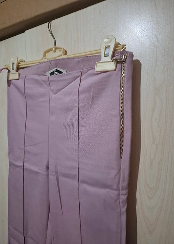 Mor Midi Kumaş Kadın Pantolon - Görsel 2