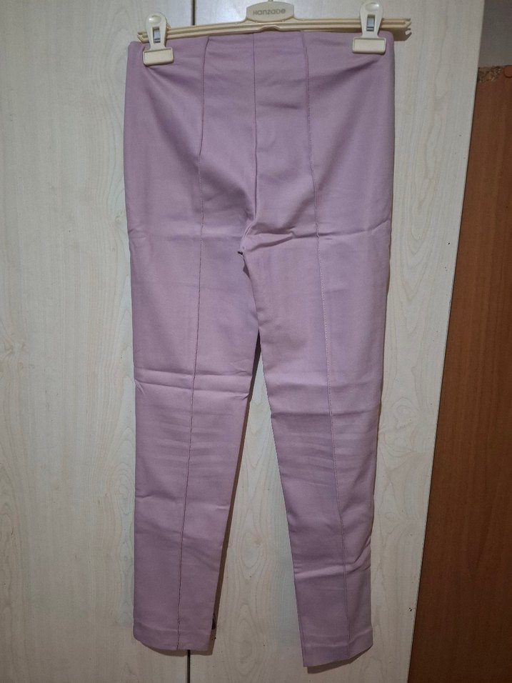 Mor Midi Kumaş Kadın Pantolon - Görsel 4