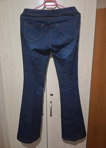 36 Beden Kadın Lacivert Parlak Denim Jean