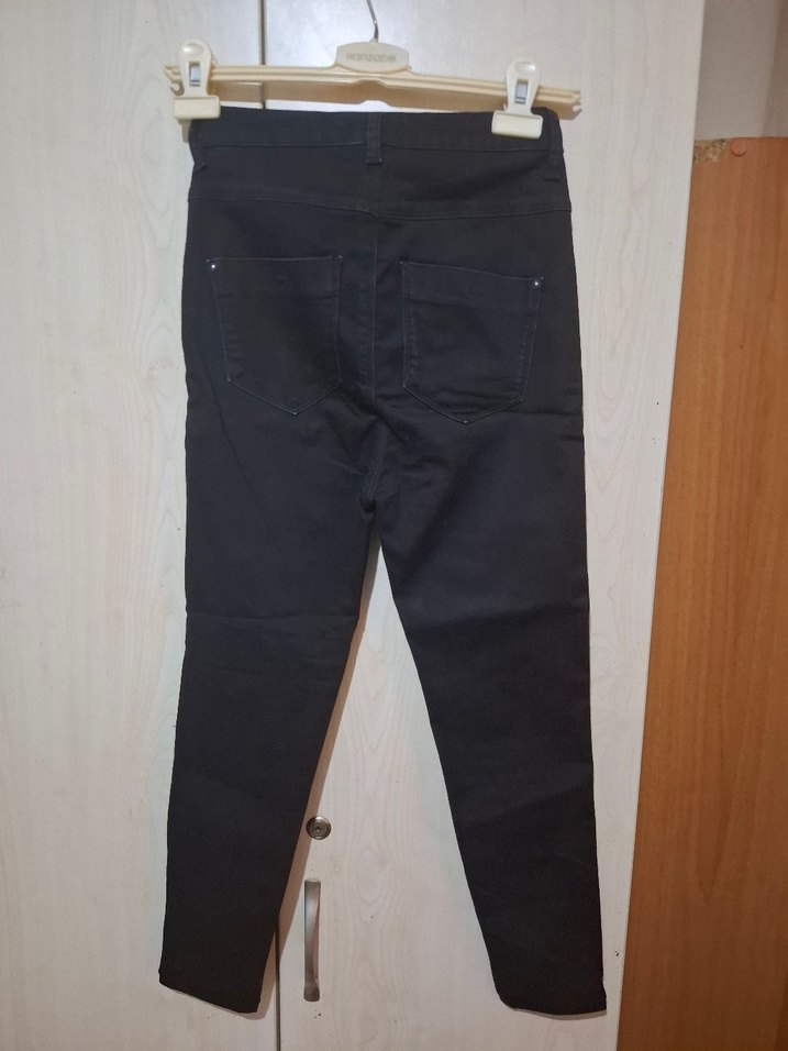 Siyah Kemerli Kadın Denim Pantolon - Görsel 3