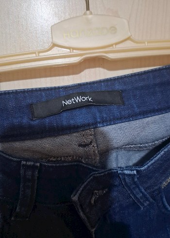 Network Kadın Mavi Kemerli Regular Fit Kot Pantolon