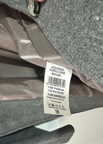 Gri Uzun Yün Kadın Kaban - Görsel 6