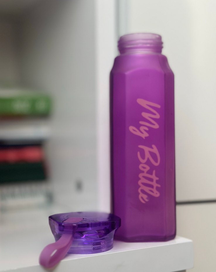 Mor Cam Su Şişesi - Görsel 2