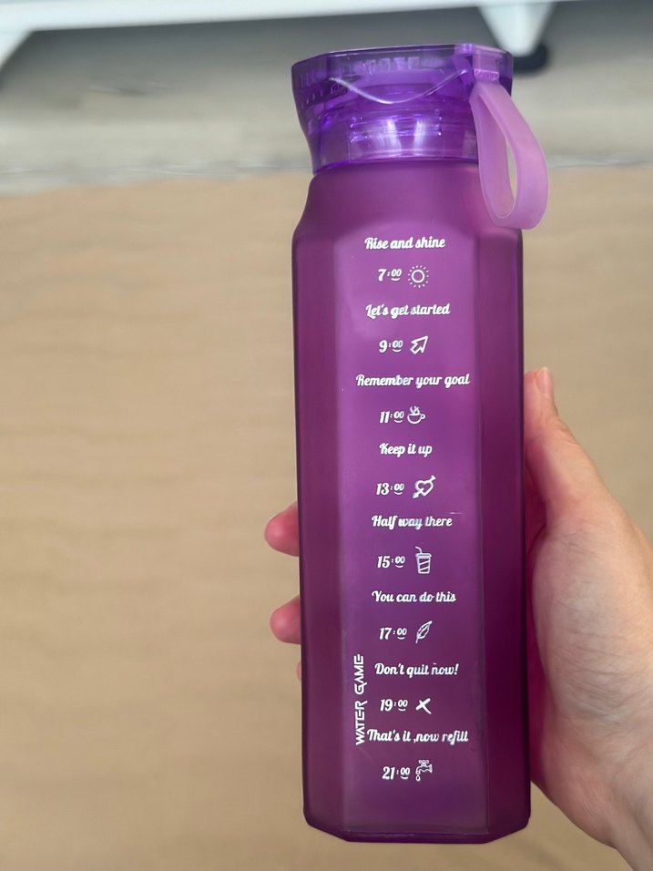 Mor Cam Su Şişesi - Görsel 3