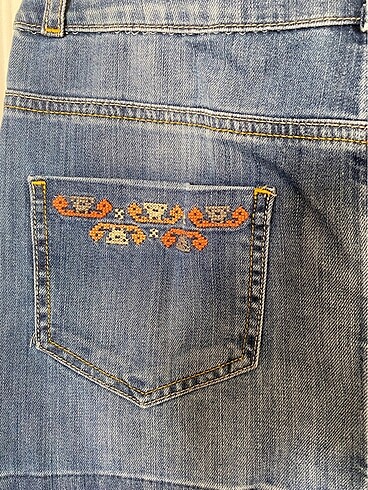38 Beden mavi Renk T-box Mini Jean Etek