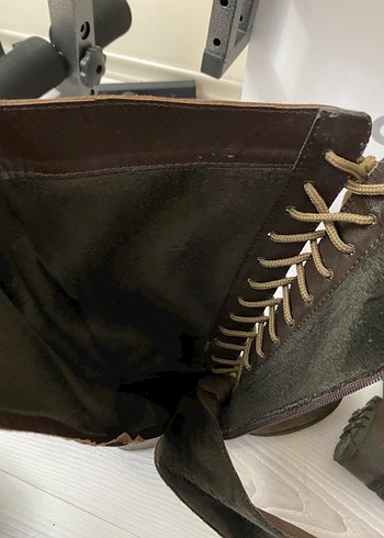 Kadın Kahverengi Deri Bağcıklı Çizme - Görsel 5