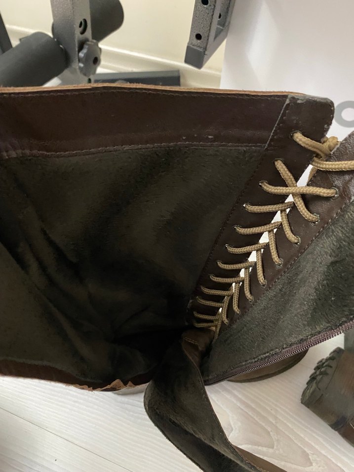 Kadın Kahverengi Deri Bağcıklı Çizme - Görsel 5