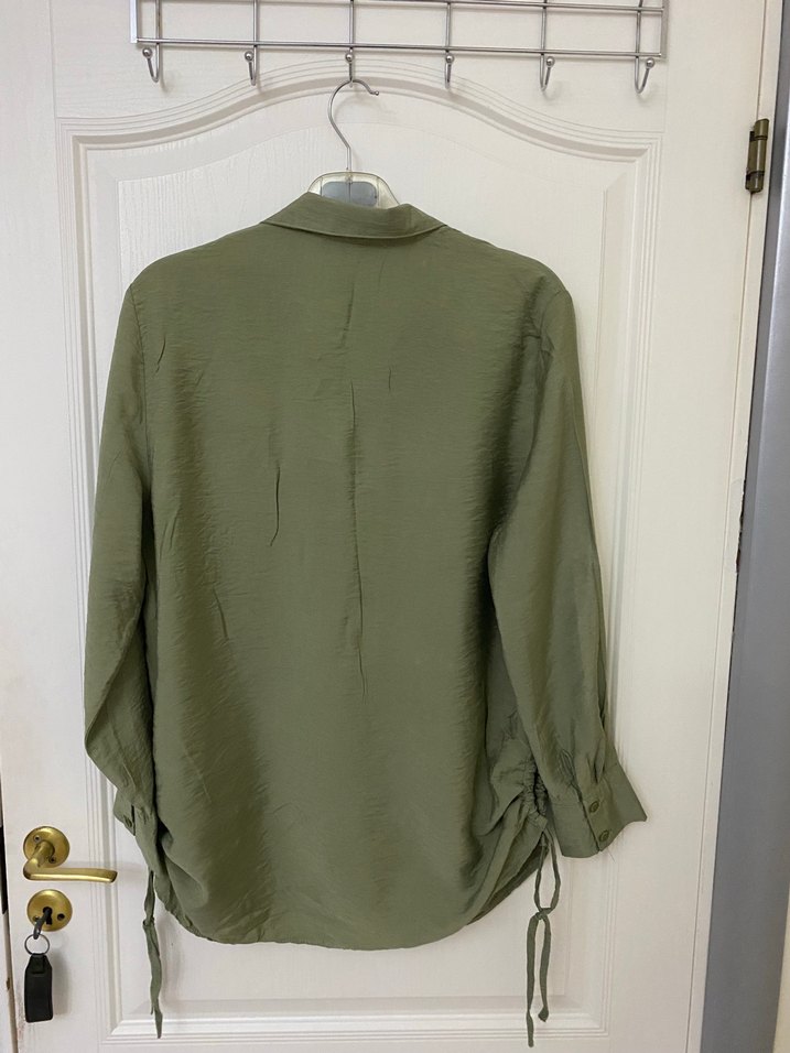 Yanları Büzgü Detay Uzun Salaş Gömlek - Görsel 4