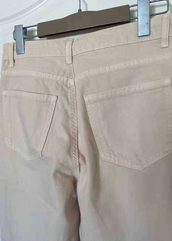 Bej Krem Kadın Rahat Kesim Mom Jean - Görsel 5