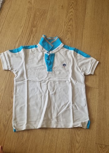 Okyanus Koleji Kız/Erkek Çocuk Beyaz Mavi Polo Tişört