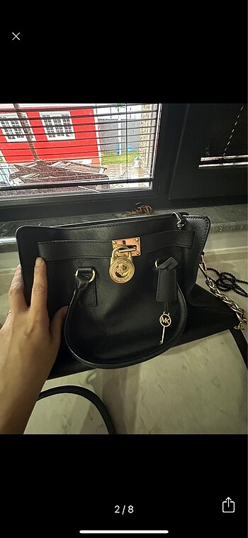  Beden siyah Renk Michael Kors Medium Hamilton Omuz Çanta