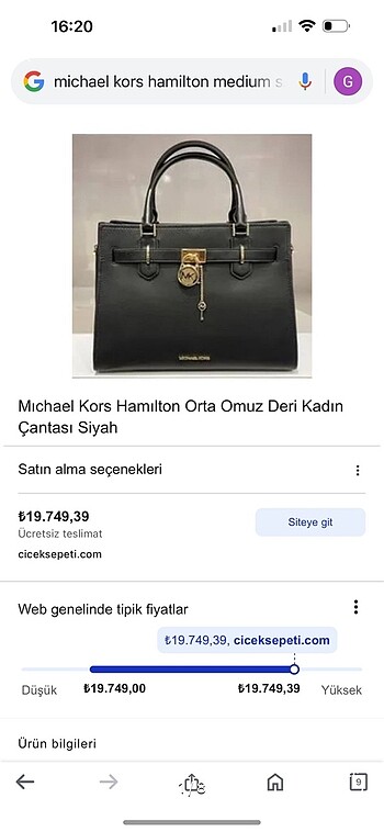 Michael Kors Michael Kors Medium Hamilton Omuz Çanta