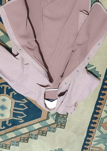 Pembe Oversize Midi Kadın Kaban - Görsel 3