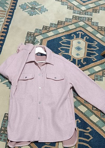 Pembe Oversize Midi Kadın Kaban - Görsel 2