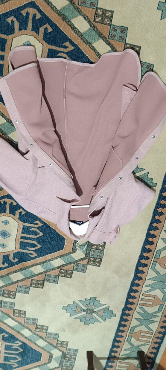 Pembe Oversize Midi Kadın Kaban - Görsel 3