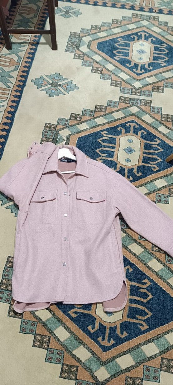 Pembe Oversize Midi Kadın Kaban - Görsel 2