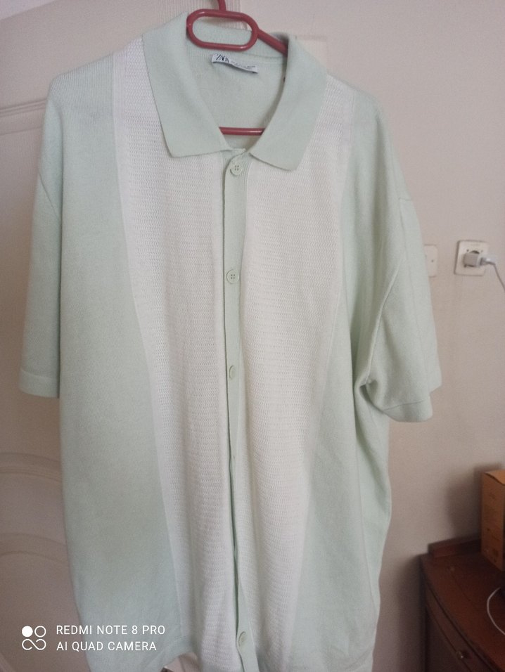 Düğmeli Beyaz Erkek Polo Tişört - Görsel 2