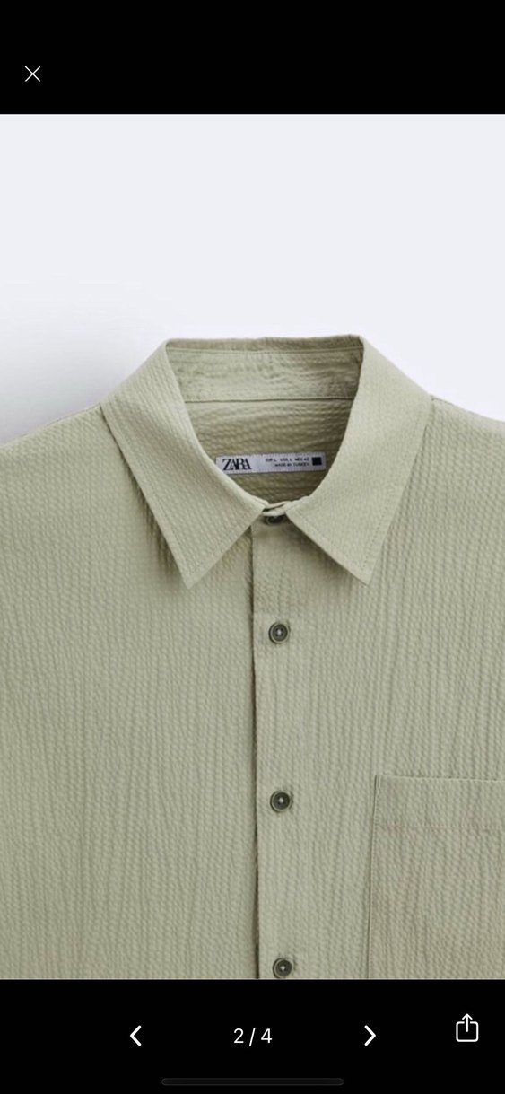 Kısa Kollu Regular Fit Keten gofre kırınkıl kırışık Gömlek erkek - Görsel 3