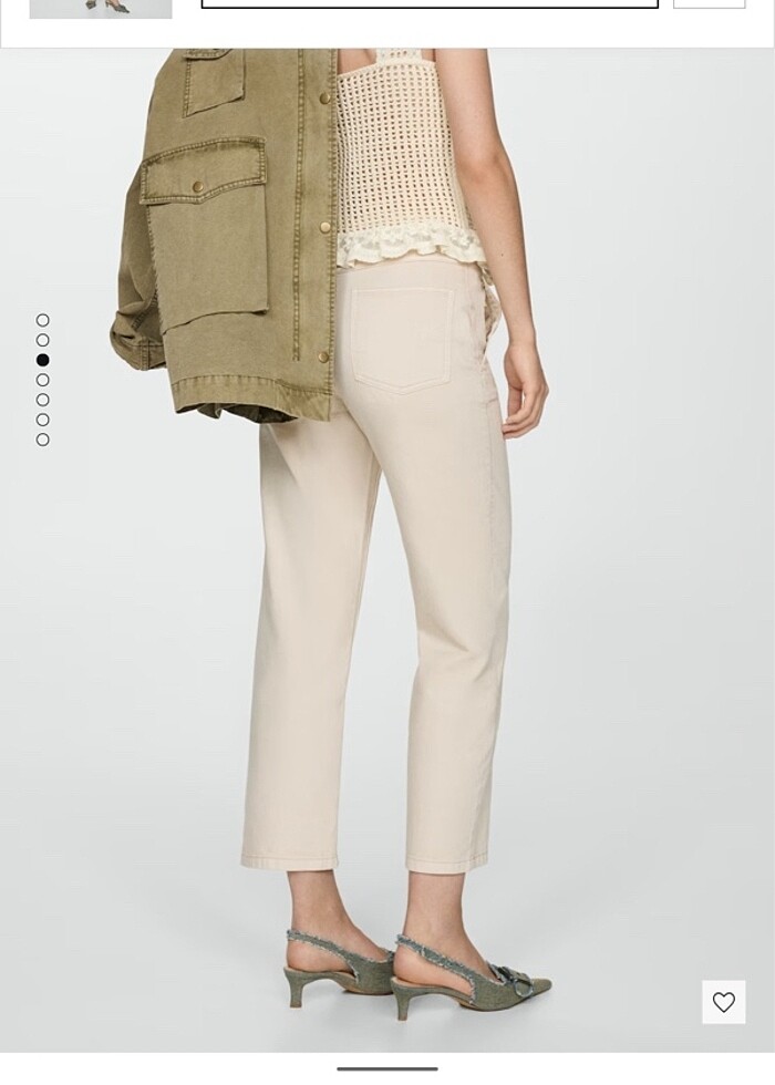 Beli dönük kemerli slouchy bej krem dikişli mom fit jean pantolo - Görsel 3