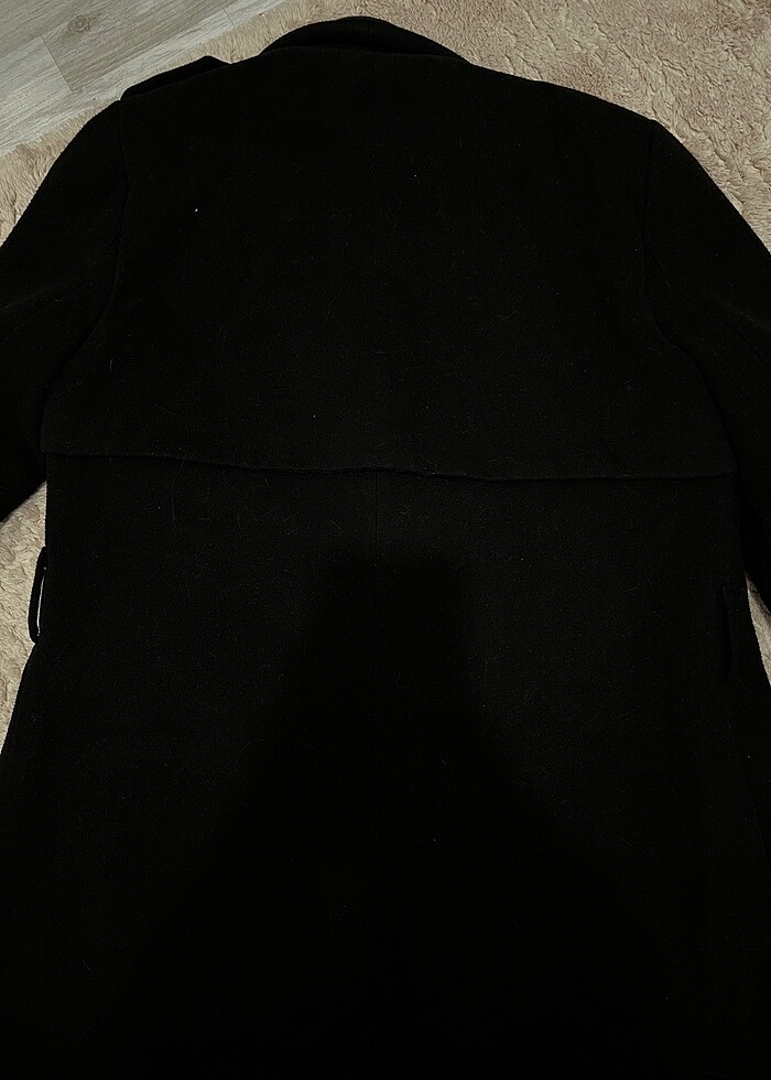 Kruvaze yaka düğme manşetli kısa kaşe kaban mont palto Zara mang - Görsel 5