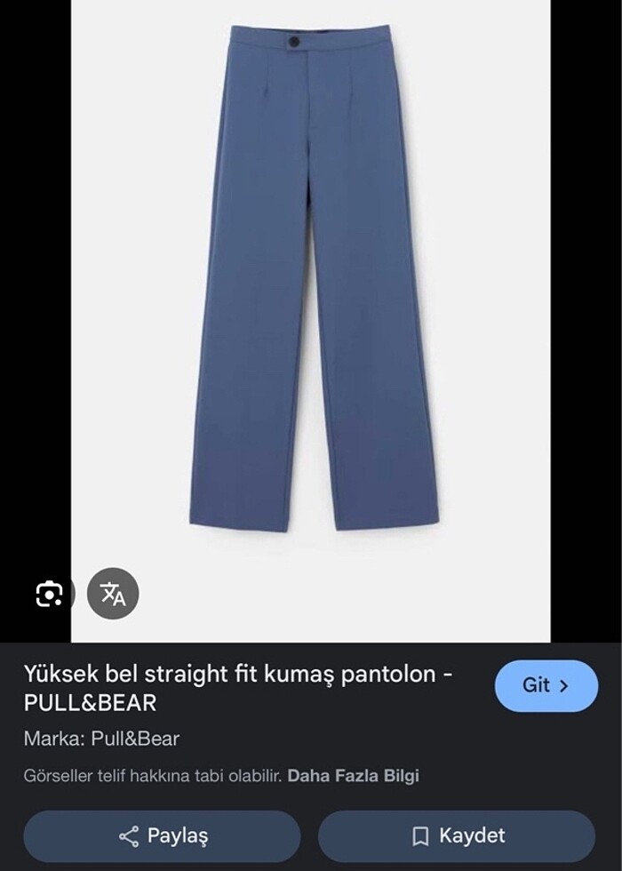 Straight fit bol geniş düz paça ekstra yüksek bel kumaş ofis pan - Görsel 2