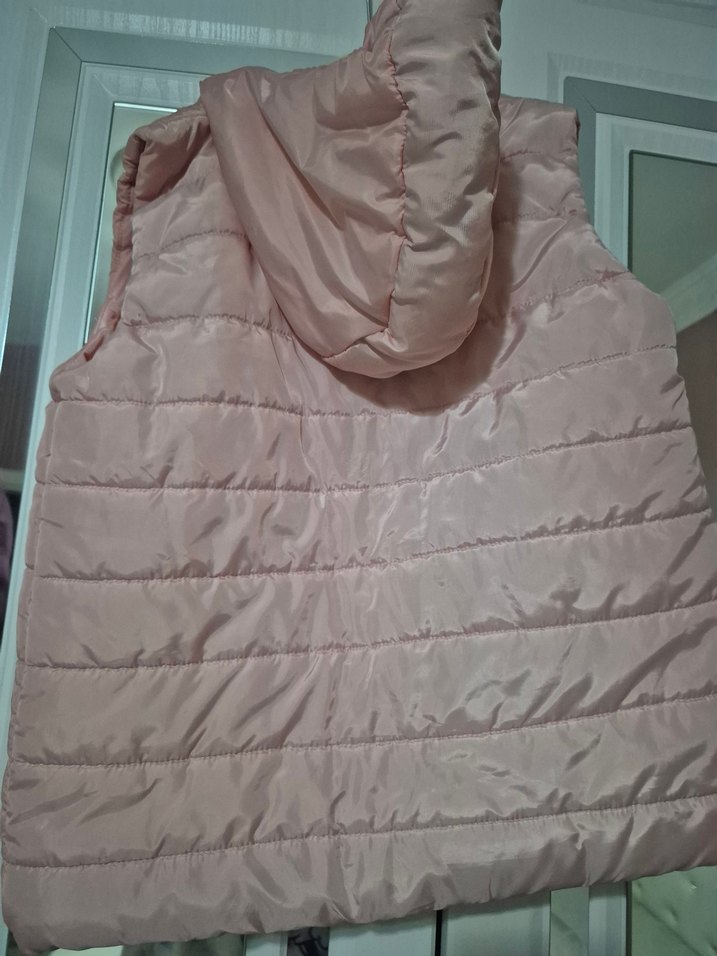 Kız Çocuk Pembe Fermuarlı Yelek - Görsel 5