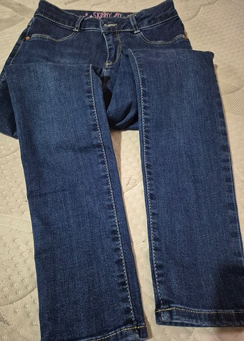 Düğmeli Mavi Kıs Çocuk Denim Pantolon - Görsel 4