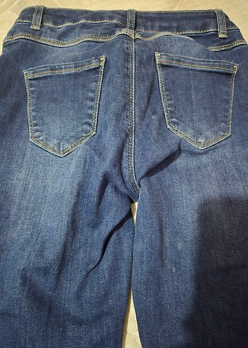 Düğmeli Mavi Kıs Çocuk Denim Pantolon - Görsel 3