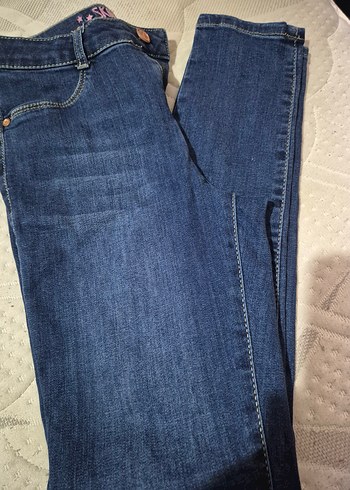 Düğmeli Mavi Kıs Çocuk Denim Pantolon - Görsel 2