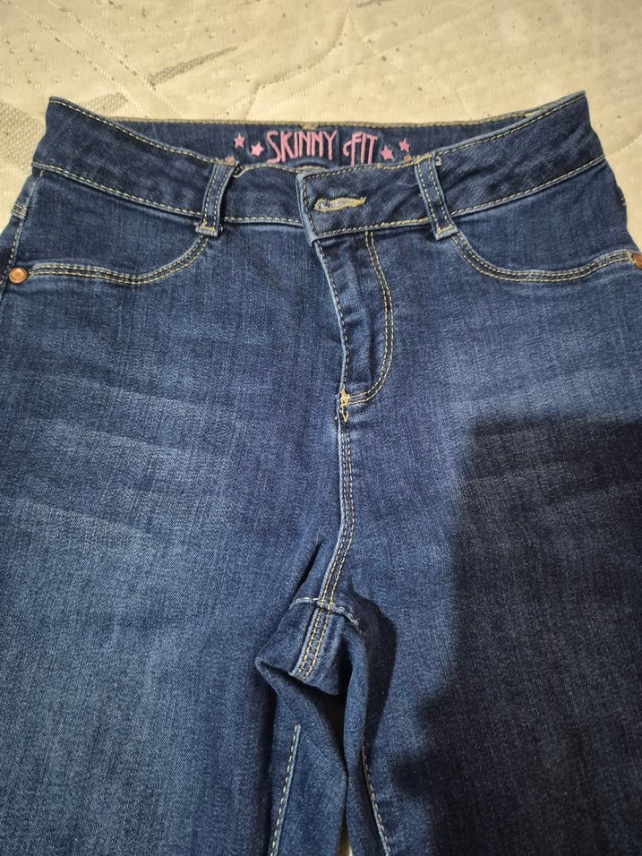 Düğmeli Mavi Kıs Çocuk Denim Pantolon - Görsel 5